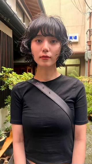 ショート パーマ rin&cambio所属・ボブパーマ/レイヤー ヒロモトアサカのヘアスタイル