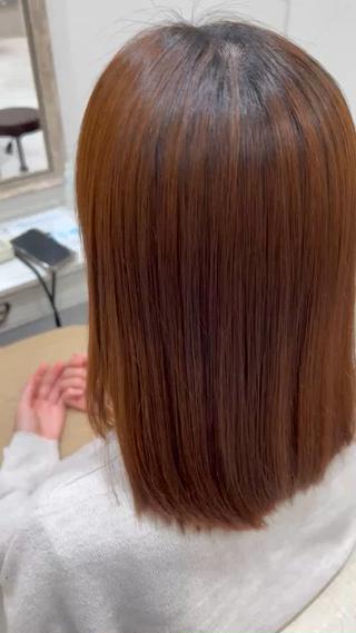 ミディアム 縮毛矯正×艶カラー /中村勇太のヘアスタイル