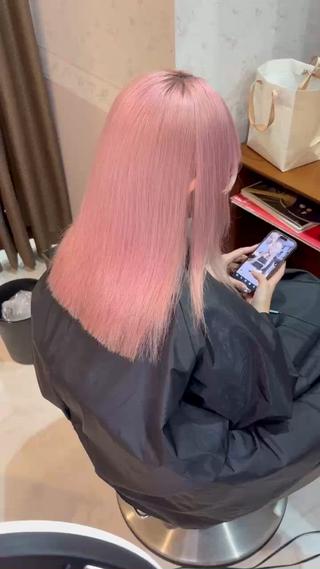 ミディアム カラー ハイトーン ブリーチ azu/中庄駅前店のヘアスタイル