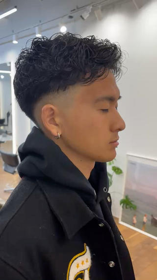 フェードくるくるパーマ