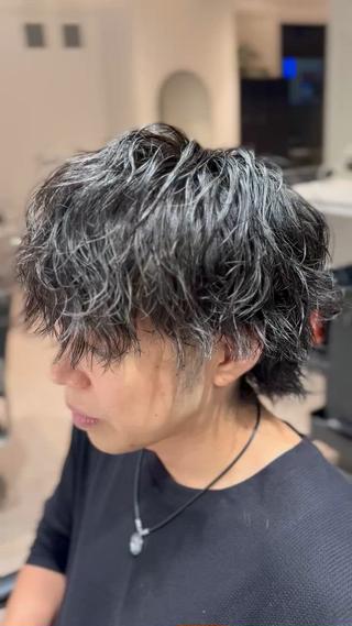 ショート パーマ メンズ メンズ特化 ナカネ カツヤのヘアスタイル