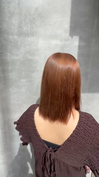 ブリーチ有りベージュブラウンカラー 