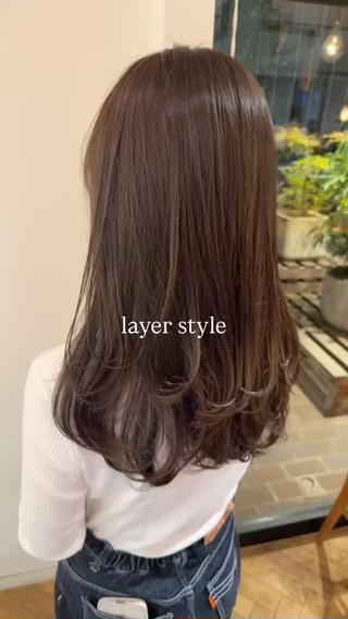 ロング カラー ヘアアレンジ みなみ/韓国ボブ/ 韓国レイヤーのヘアスタイル