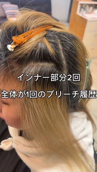 全頭ブリーチしてからセクション分けでカラー
ベースはブルーに
インナーはシルバーで 