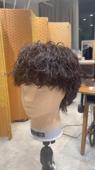 パーマ メンズ 港南台短髪特化 フェザーパーマのヘアスタイル