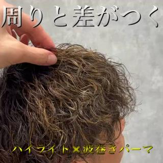 ハイライト×波巻きパーマ