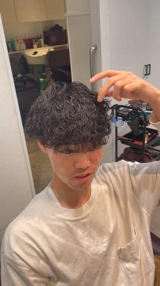 波巻きパーマ