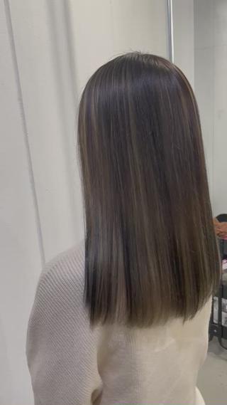セミロング カラー 髪質改善色素改善特化 keiのヘアスタイル