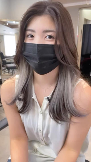 インナー部分の明るさによっては追加ブリーチが必要になります。 