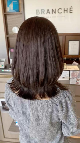 ミディアム カラー 垢抜けパーマ/ 毎朝1分セット/こんのヘアスタイル