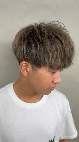 カラー パーマ メンズ ⚡️メンズ/波巻き/ 片岡篤宣/水戸⚡️のヘアスタイル