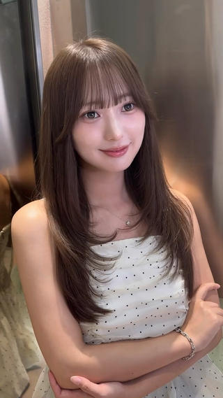 ミディアム ブリーチなしW🎀 髪質改善／はのんのヘアスタイル