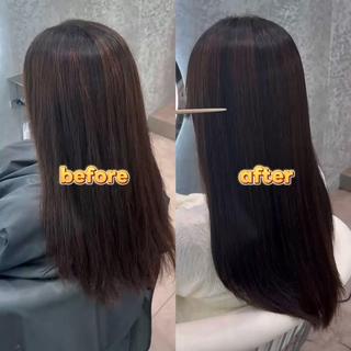 ミディアム ブリーチなしW🎀 髪質改善／はのんのヘアスタイル