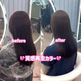 ロング ブリーチなしW🎀 髪質改善／はのんのヘアスタイル