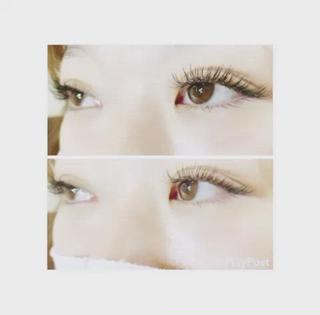 つけ放題メニュー。cカールで中心長めデザイン。目を縦に大きく見せるデザインです。ご参考までに。