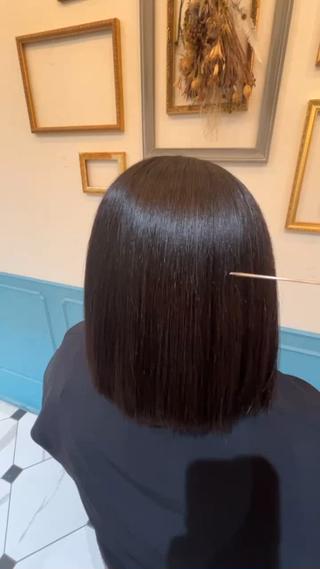 縮毛矯正×ぱつっとボブ