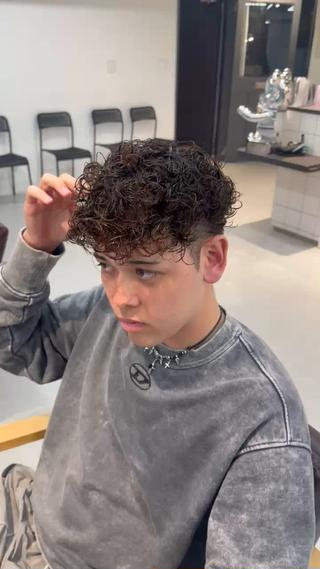 パーマ メンズ 渋谷/メンズパーマ/ ブリーチ/冨島佑太のヘアスタイル