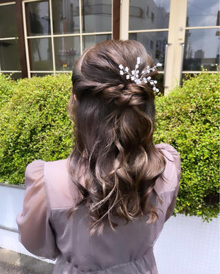 ふわふわハーフアップ❁⃘*.゚