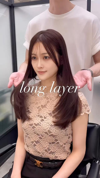 ロング 韓国レイヤーカット 髪質改善▫️水野有真のヘアスタイル