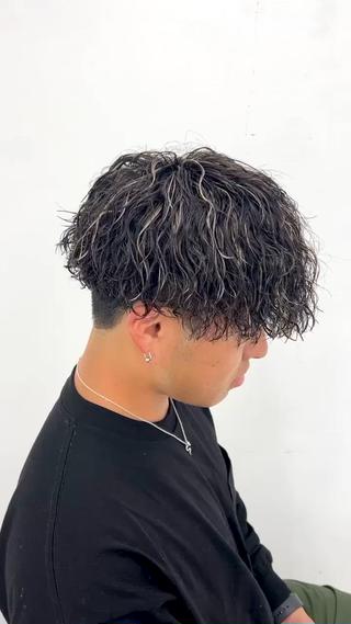 メッシュキャップハイライト 波巻きスパイラル ホワイトメッシュ マッシュ 