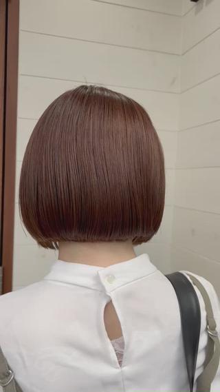 こっくり栗色ミニボブ 