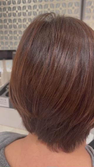 ボブからのスタイルチェンジです
美髪矯正でおさまりの良いショーボブに◎
