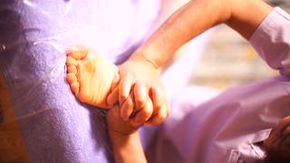 かかともしっかりマッサージ！ 