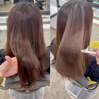 ロング 白髪特化/脱白髪染め /透明感/ソーエンのヘアスタイル