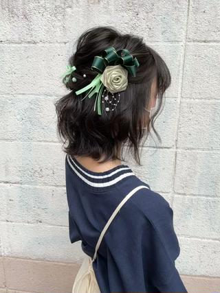 ボブハーフアップ