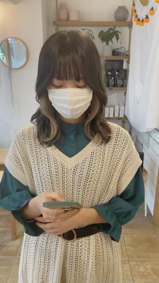 ブリーチ2回
イヤリングホワイトベージュ