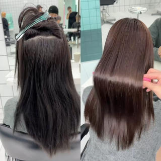 セミロング 縮毛矯正特化 髪質改善辻良輝のヘアスタイル