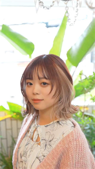 ミディアム カラー 安藤悠里/ハイトーン /デザインカラーのヘアスタイル