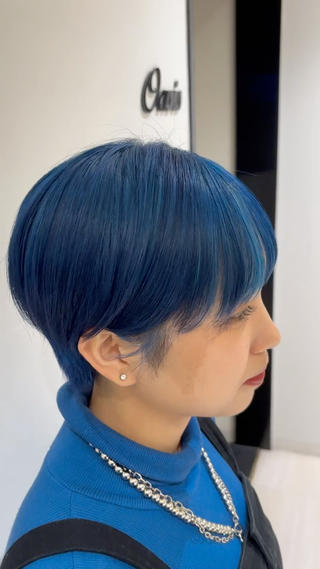 ショート カラー 鼎一真ハイトーン/ パーマ/何でも屋さんのヘアスタイル