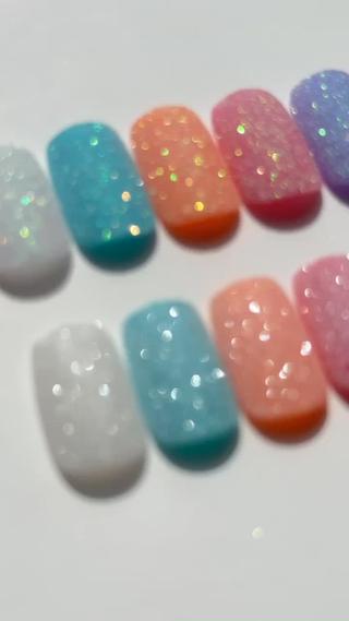 #シュガーネイル #春ネイル #夏ネイル #春夏ネイル #キラキラネイル #カラフルネイル #パステルネイル #パステルカラー 