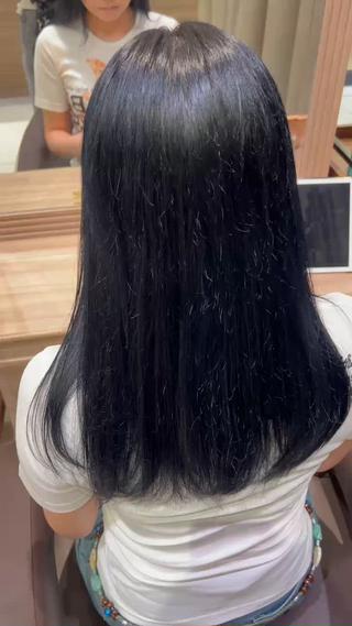 ロング 韓国 ブリーチ無し Wカラー💗夢果💗のヘアスタイル