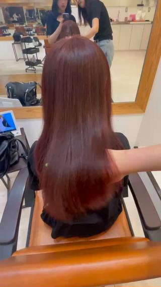 長さを揃えて、トリートメントをしました 