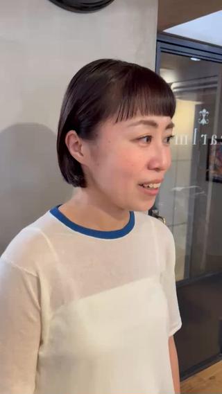 ショート カラー 薬院:今泉/上川美幸 ボブ/顔周りレイヤーのヘアスタイル
