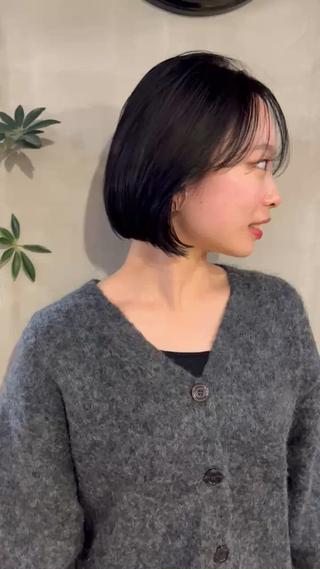 ショート カラー 薬院:今泉/上川美幸 ボブ/顔周りレイヤーのヘアスタイル