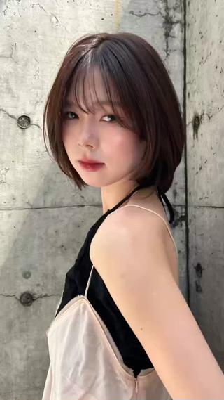 ショート カラー 韓国ボブ/レイヤー ボブ/ EMIRIのヘアスタイル