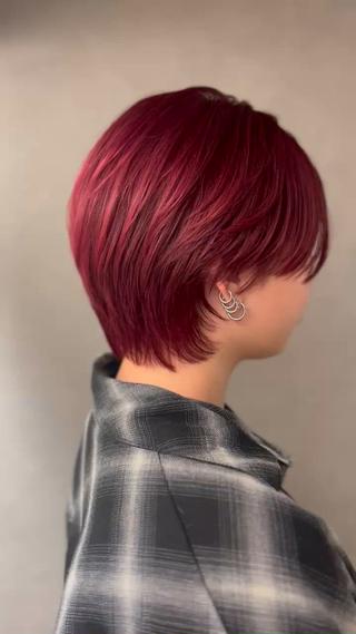 ショート カラー 若命燿史／レイヤー 縮毛矯正/髪質改善のヘアスタイル