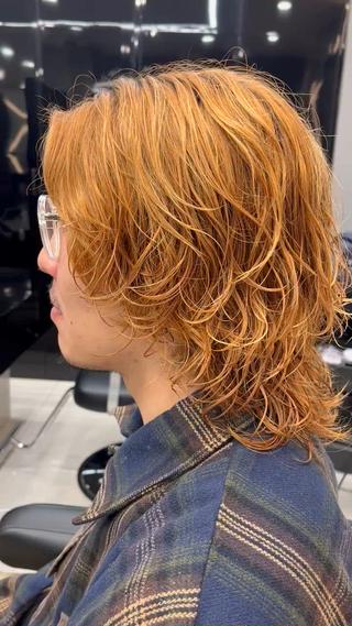 ショート パーマ メンズ 若命燿史／レイヤー 縮毛矯正/髪質改善のヘアスタイル