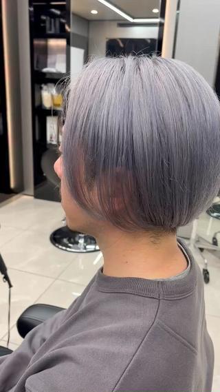 ショート カラー メンズ 若命燿史／レイヤー 縮毛矯正/髪質改善のヘアスタイル