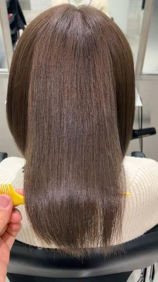 セミロング カラー 髪質改善/艶カラー 縮毛矯正/みほのヘアスタイル