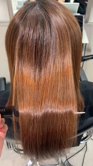 ミディアム 髪質改善/艶カラー 縮毛矯正/みほのヘアスタイル