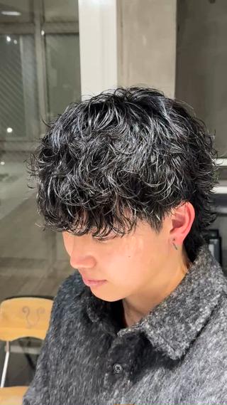 波巻きシャドウパーマ 