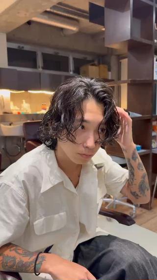 ミディアム パーマ メンズ fifth札幌店所属・fifth 堀内新史のヘアスタイル