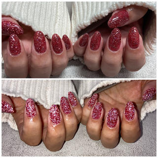 フラッシュネイル！
ワンカラーでも存在感♡
Xmasっぽくもあり可愛すぎる 