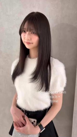 寒色ラベンダーで透明感抜群
美女艶カラー