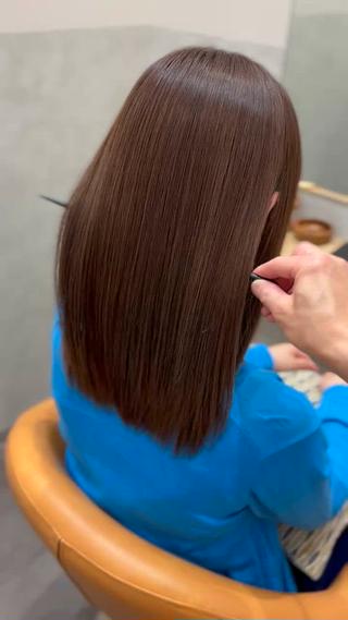 セミロング 自然で柔らかい縮毛 矯正✨松尾郁哉のヘアスタイル