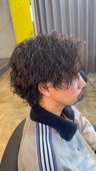 ミディアム パーマ メンズ 🟦ROOM MEN 瀬古　侑輝🟦のヘアスタイル